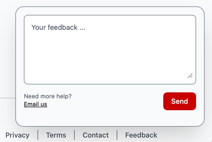 Feedback Form Screenshot